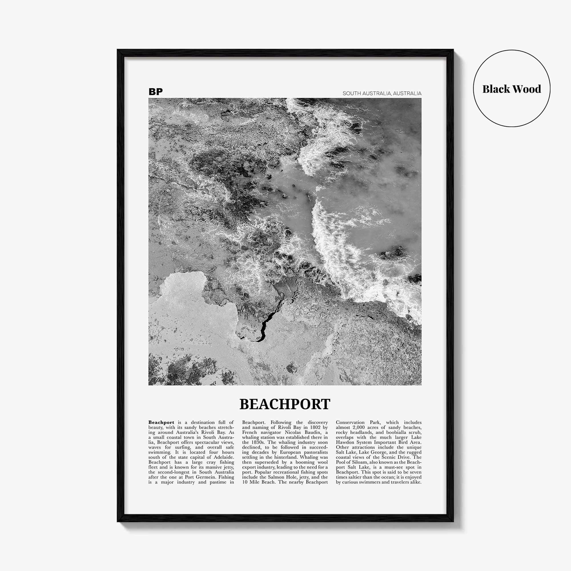 Beachport Print Black and White No 2, Beachport Wall Art, Beachport Poster, Beachport Photo, Beachport Wall Décor, South Australia