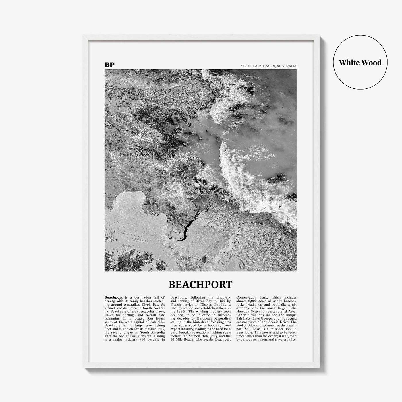 Beachport Print Black and White No 2, Beachport Wall Art, Beachport Poster, Beachport Photo, Beachport Wall Décor, South Australia