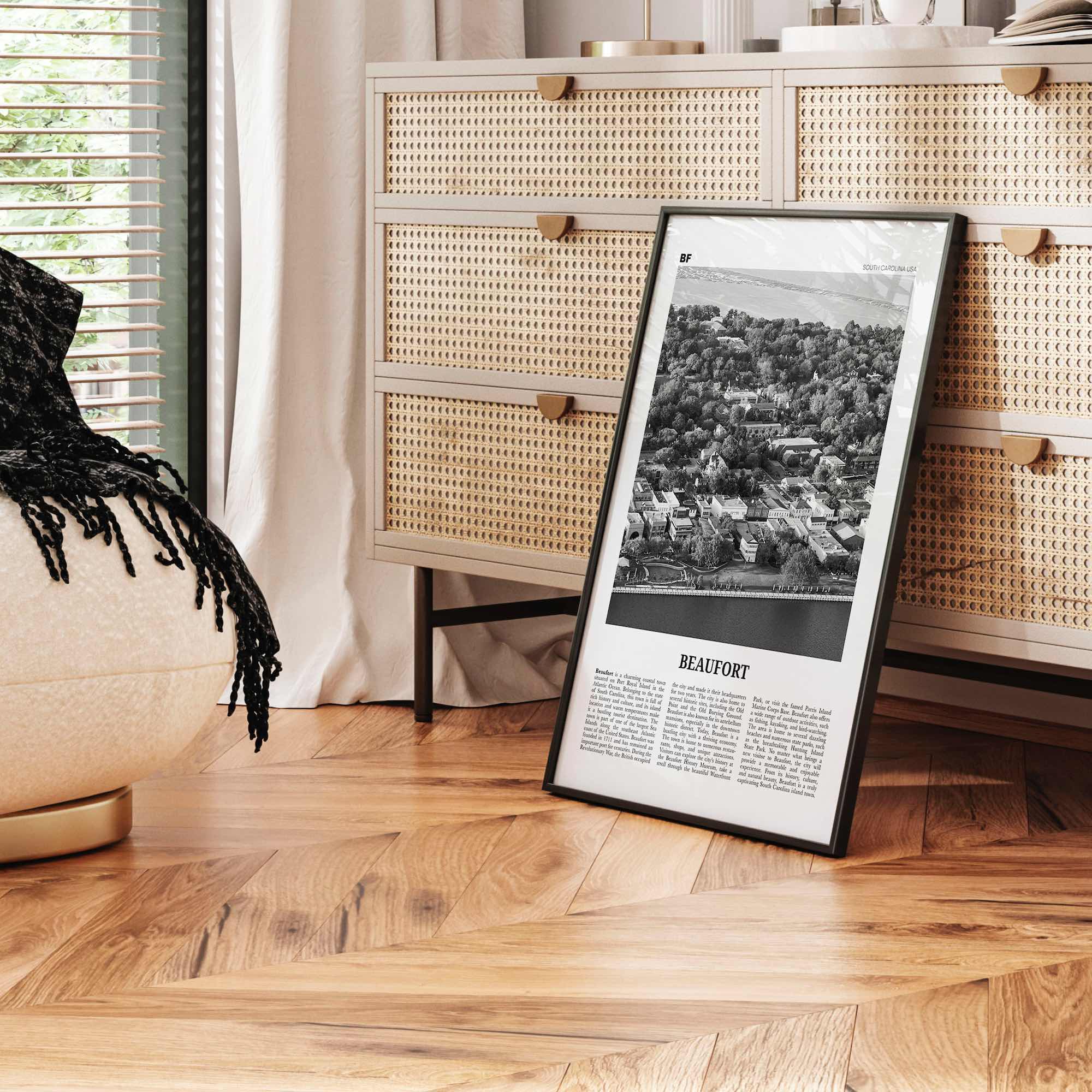 Beaufort Print Black and White South Carolina, Beaufort Wall Art, Beaufort Poster, Beaufort Photo, Beaufort Wall Décor, Beaufort Map