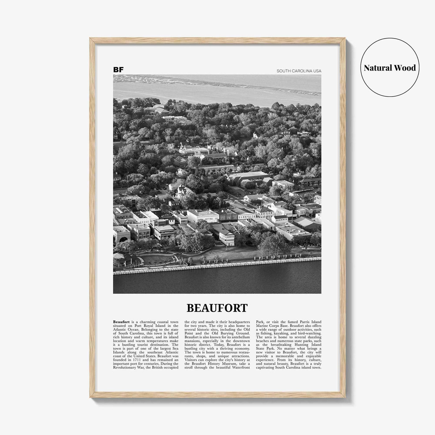 Beaufort Print Black and White South Carolina, Beaufort Wall Art, Beaufort Poster, Beaufort Photo, Beaufort Wall Décor, Beaufort Map