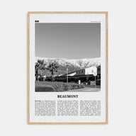 Beaumont, California Travel B&W Poster