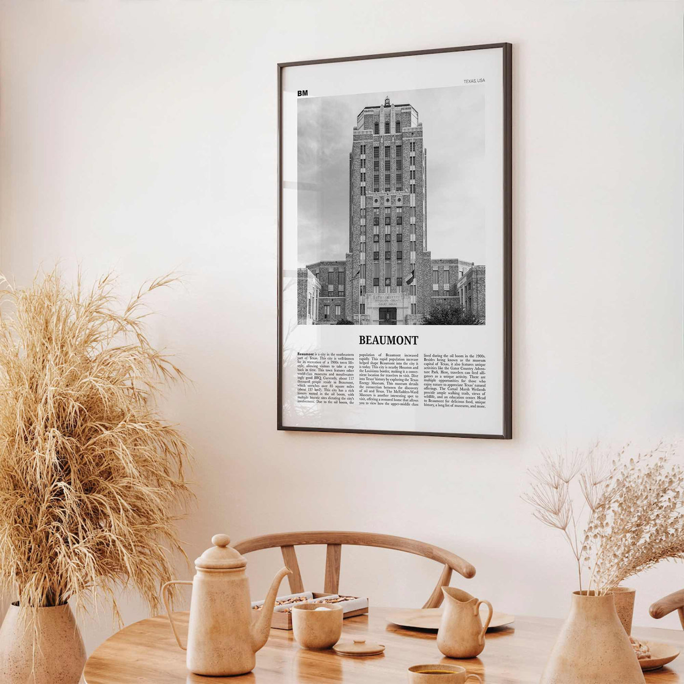 Beaumont Print Black and White Texas, Beaumont Wall Art, Beaumont Poster, Beaumont Photo, Beaumont Wall Décor, Beaumont Map, Texas, USA