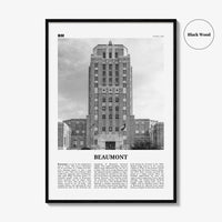 Beaumont Print Black and White Texas, Beaumont Wall Art, Beaumont Poster, Beaumont Photo, Beaumont Wall Décor, Beaumont Map, Texas, USA
