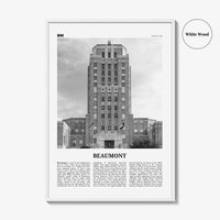 Beaumont Print Black and White Texas, Beaumont Wall Art, Beaumont Poster, Beaumont Photo, Beaumont Wall Décor, Beaumont Map, Texas, USA