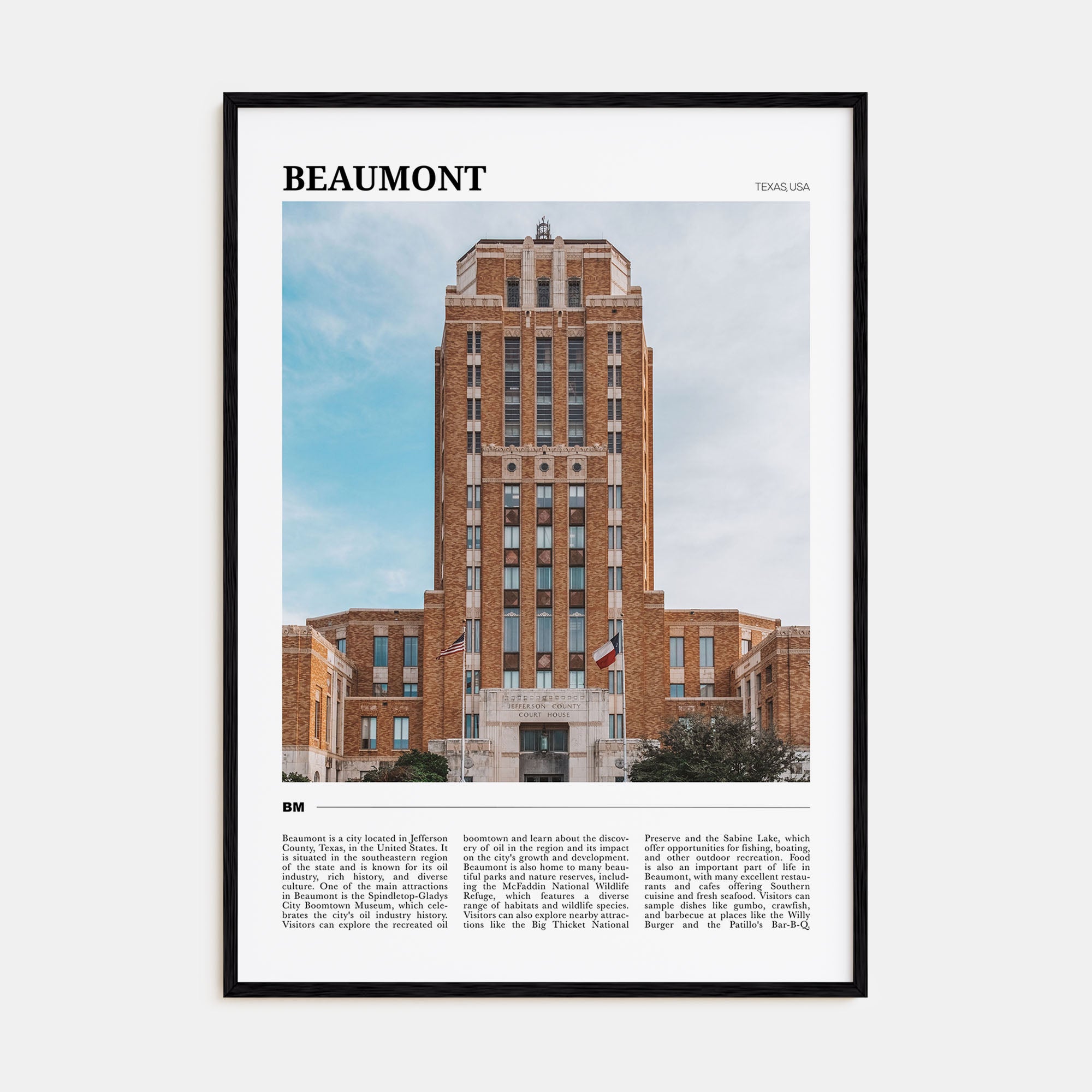 Beaumont, Texas Travel Color Poster