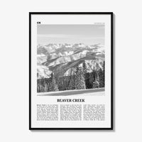 Beaver Creek Print Black and White, Beaver Creek Wall Art, Beaver Creek Poster, Beaver Creek Photo, Beaver Creek Map, Colorado, USA