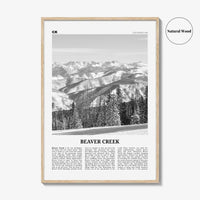 Beaver Creek Print Black and White, Beaver Creek Wall Art, Beaver Creek Poster, Beaver Creek Photo, Beaver Creek Map, Colorado, USA