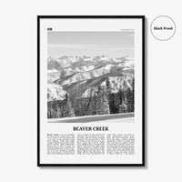 Beaver Creek Print Black and White, Beaver Creek Wall Art, Beaver Creek Poster, Beaver Creek Photo, Beaver Creek Map, Colorado, USA