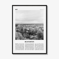 Beaverton Print Black and White, Beaverton Wall Art, Beaverton Poster, Beaverton Photo, Beaverton Wall Décor, Beaverton Map, Oregon, USA