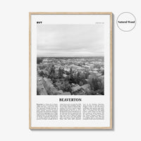 Beaverton Print Black and White, Beaverton Wall Art, Beaverton Poster, Beaverton Photo, Beaverton Wall Décor, Beaverton Map, Oregon, USA