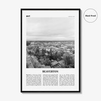 Beaverton Print Black and White, Beaverton Wall Art, Beaverton Poster, Beaverton Photo, Beaverton Wall Décor, Beaverton Map, Oregon, USA