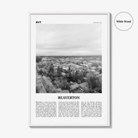 Beaverton Print Black and White, Beaverton Wall Art, Beaverton Poster, Beaverton Photo, Beaverton Wall Décor, Beaverton Map, Oregon, USA