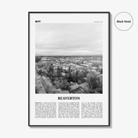 Beaverton Print Black and White, Beaverton Wall Art, Beaverton Poster, Beaverton Photo, Beaverton Wall Décor, Beaverton Map, Oregon, USA