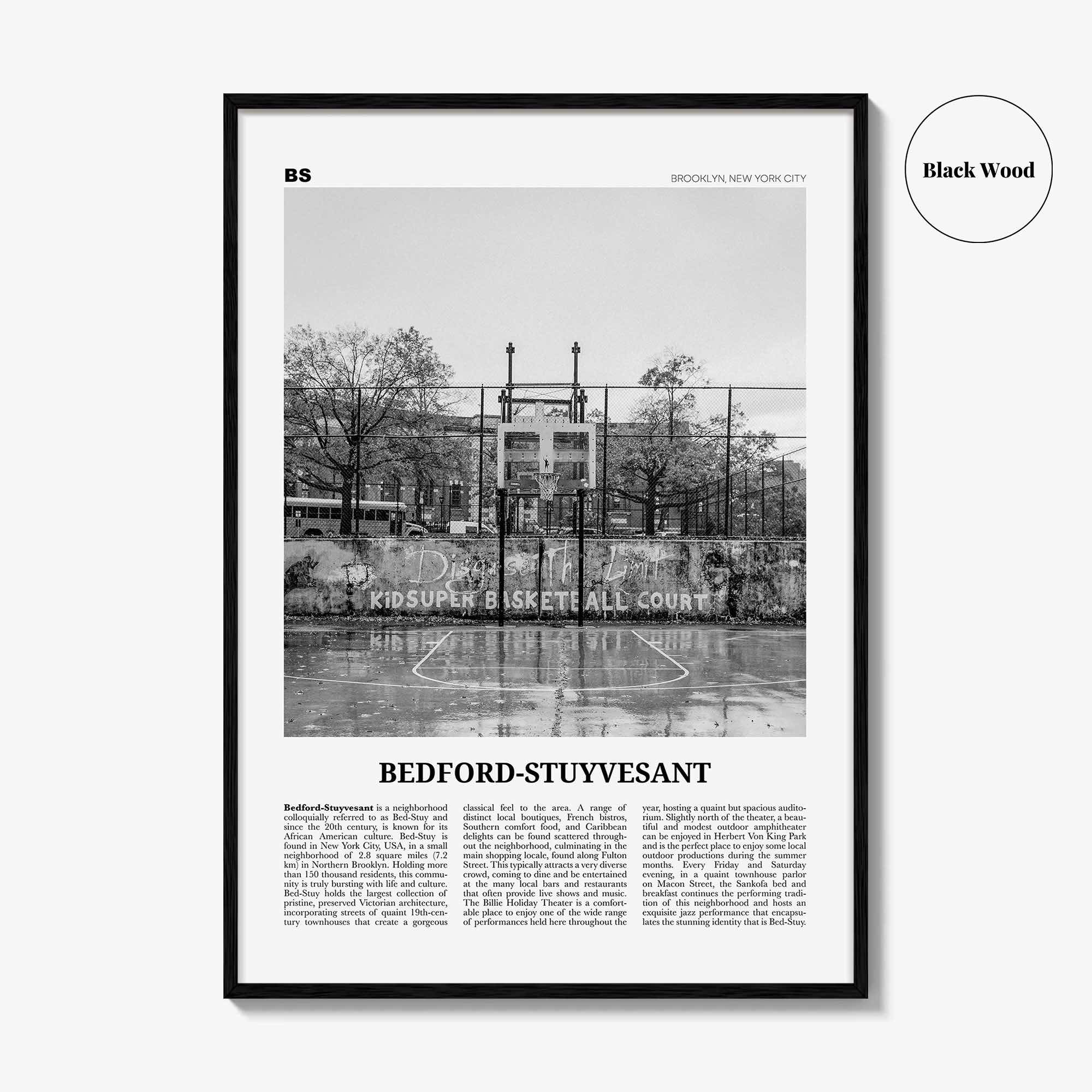 Bedford Stuyvesant Print Black and White, Bedford–Stuyvesant Wall Art, Bedford–Stuyvesant Poster, Bedford–Stuyvesant Photo, Brooklyn, USA