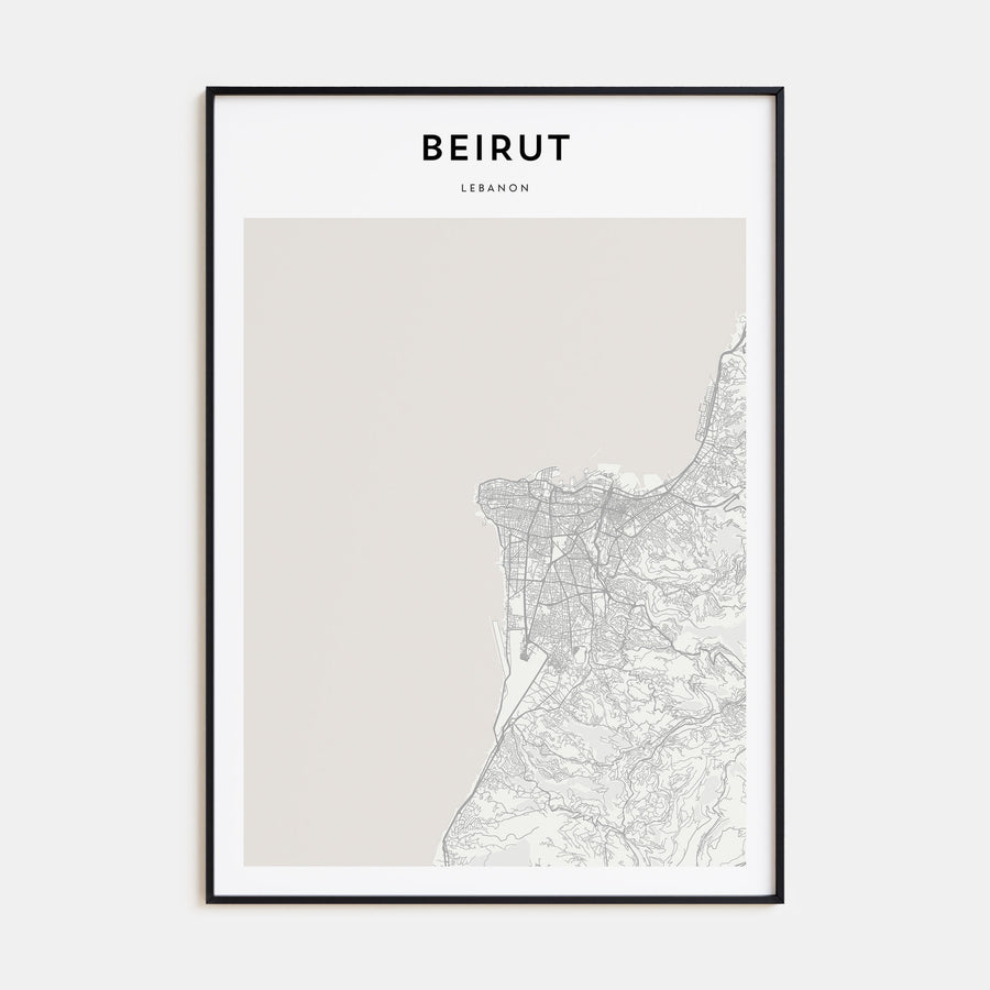 Beirut Map Portrait Poster