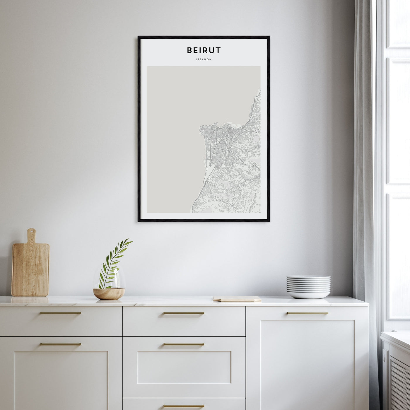 Beirut Map Portrait Poster