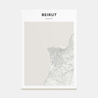 Beirut Map Portrait Poster