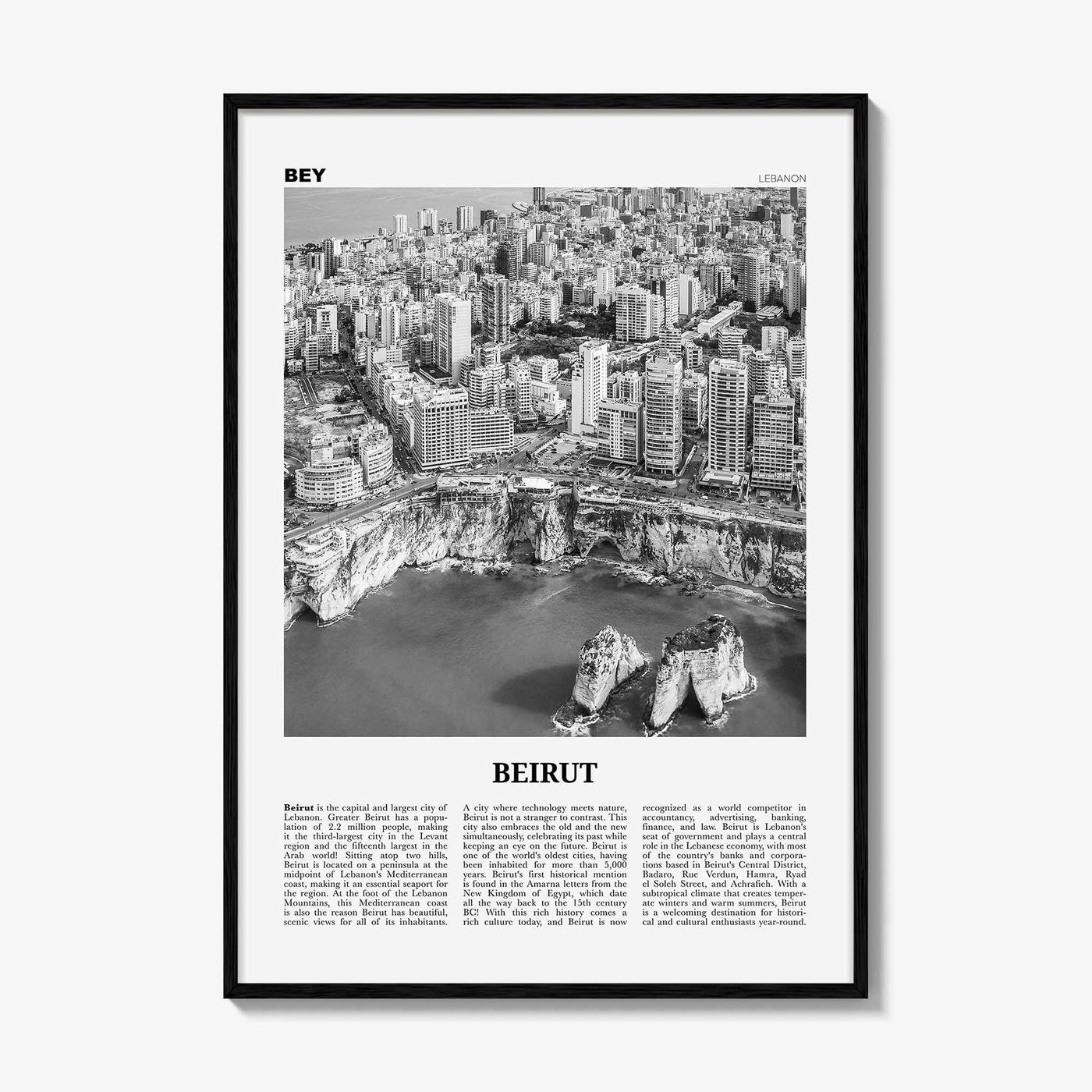 Beirut Print Black and White No 1, Beirut Wall Art, Beirut Poster, Beirut Photo, Beirut Wall Decor, Lebanon, بيروت, Beyrouth, Bayrūt