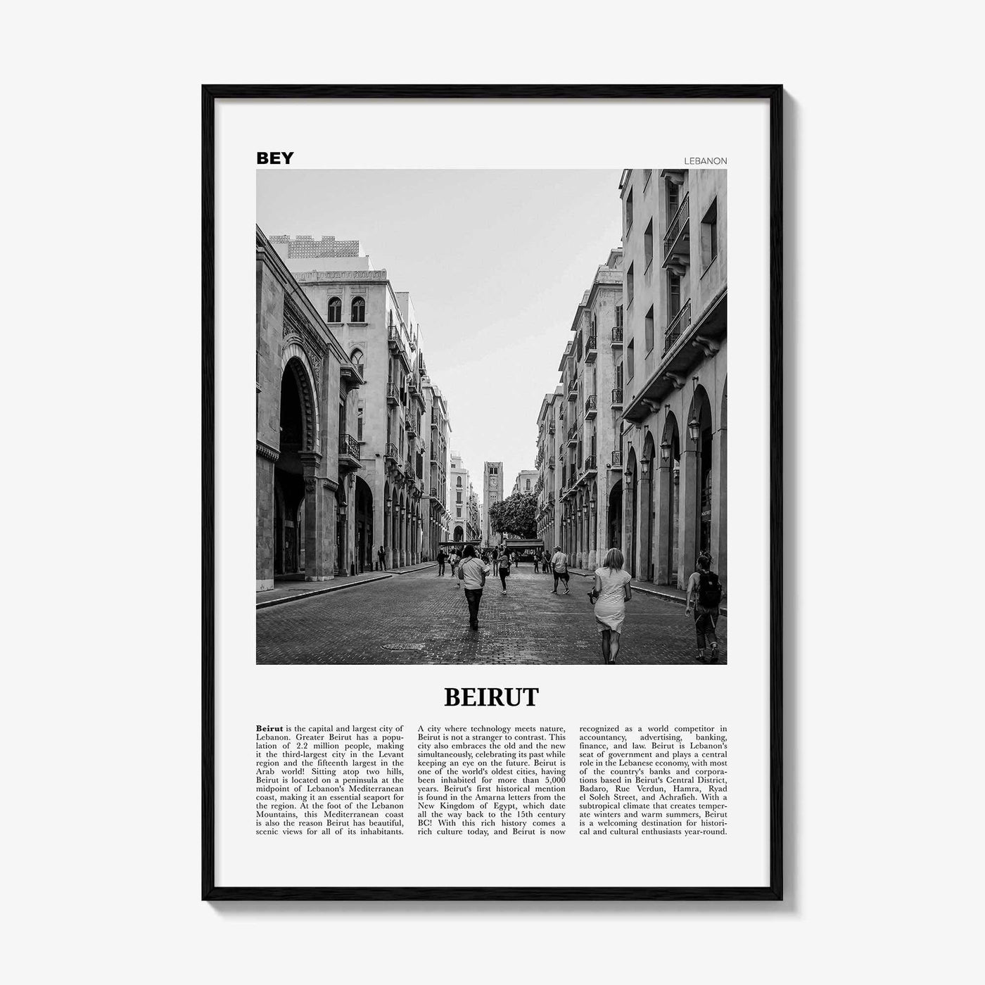 Beirut Print Black and White No 3, Beirut Wall Art, Beirut Poster, Beirut Photo, Beirut Wall Decor, Lebanon, بيروت, Beyrouth, Bayrūt