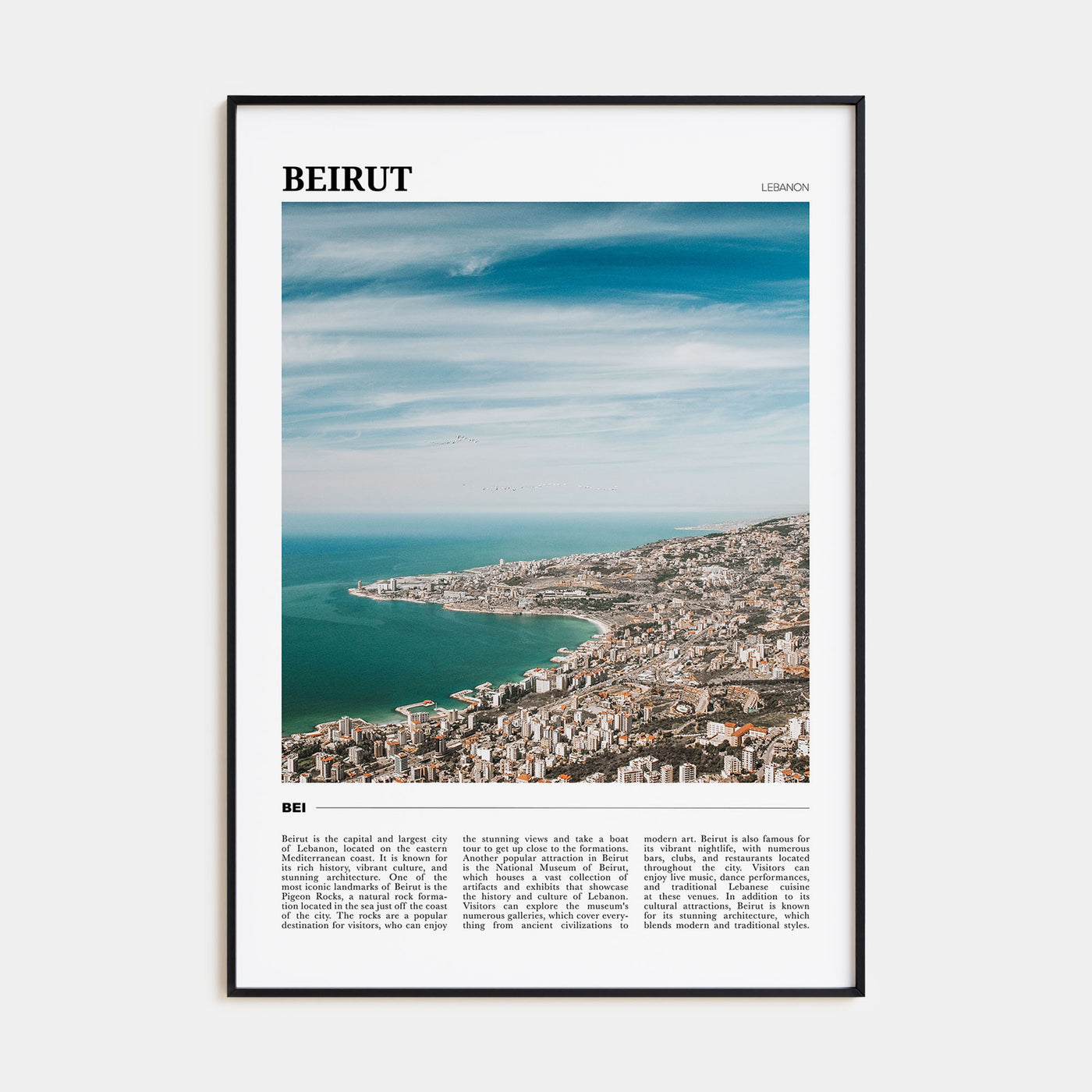 Beirut Travel Color Poster