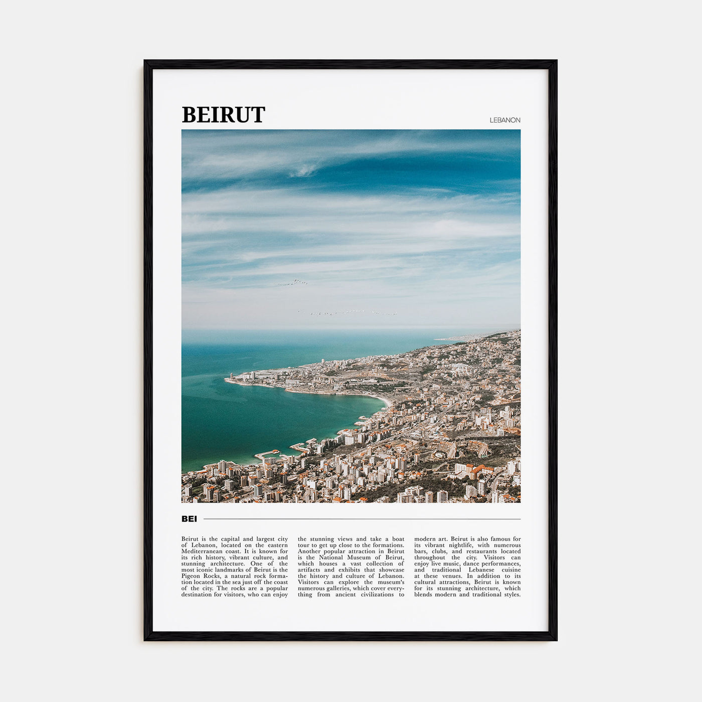 Beirut Travel Color Poster