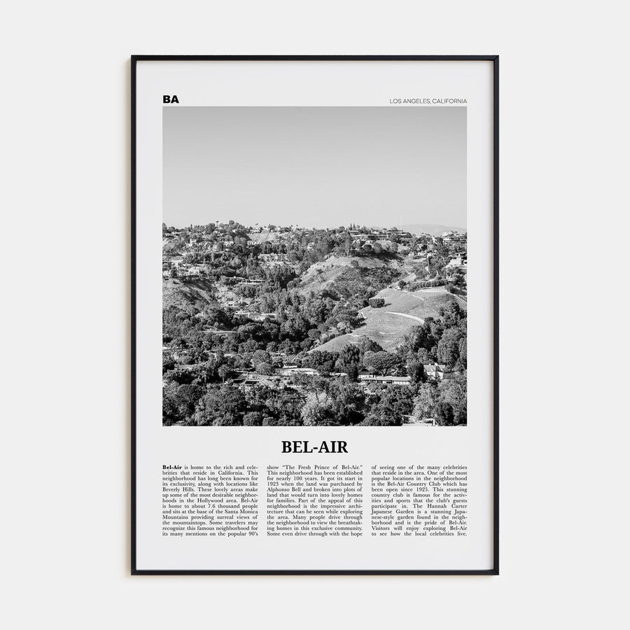 Bel Air Travel B&W Poster