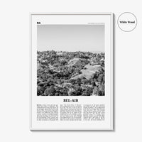 Bel Air Print Black and White, Bel-Air Wall Art, Bel-Air Poster, Bel-Air Photo, Bel-Air Wall Décor, Bel-Air Map, Los Angeles, California