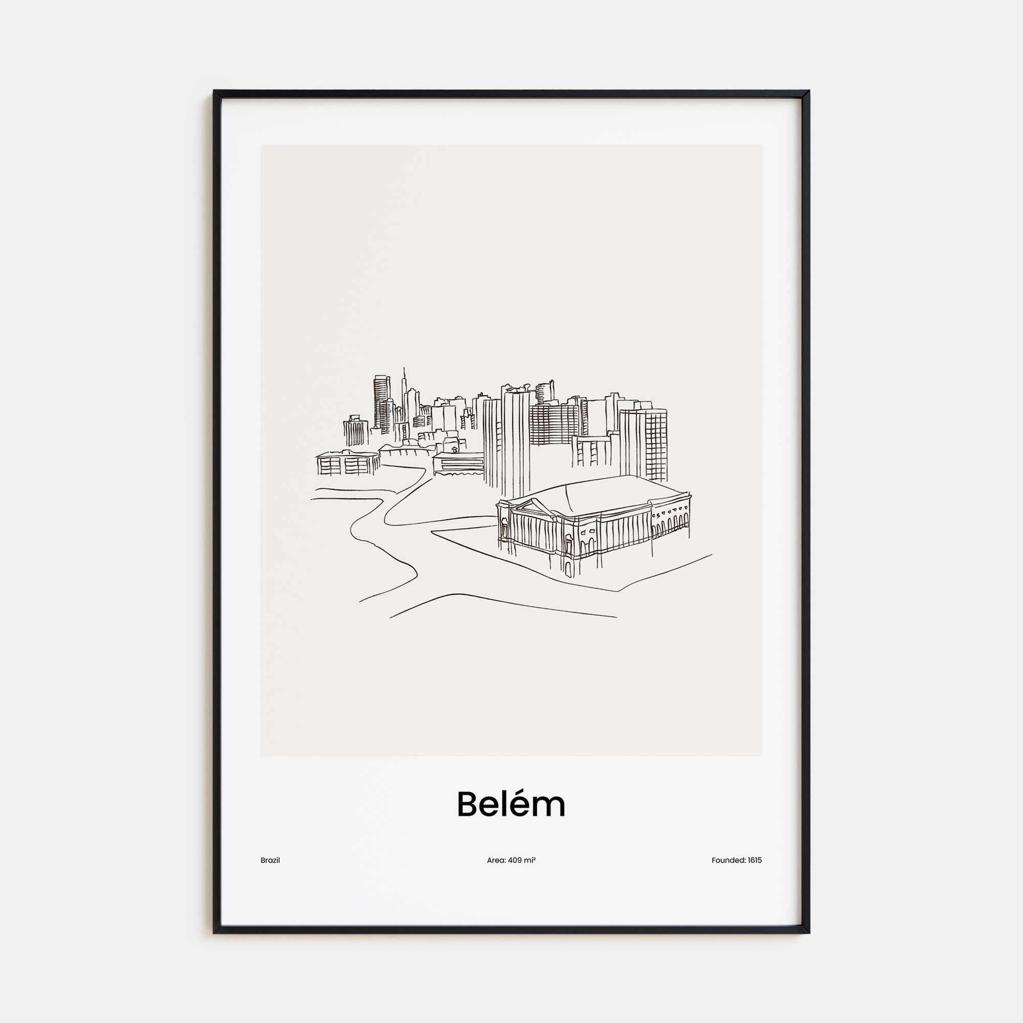 Belém Drawn Poster