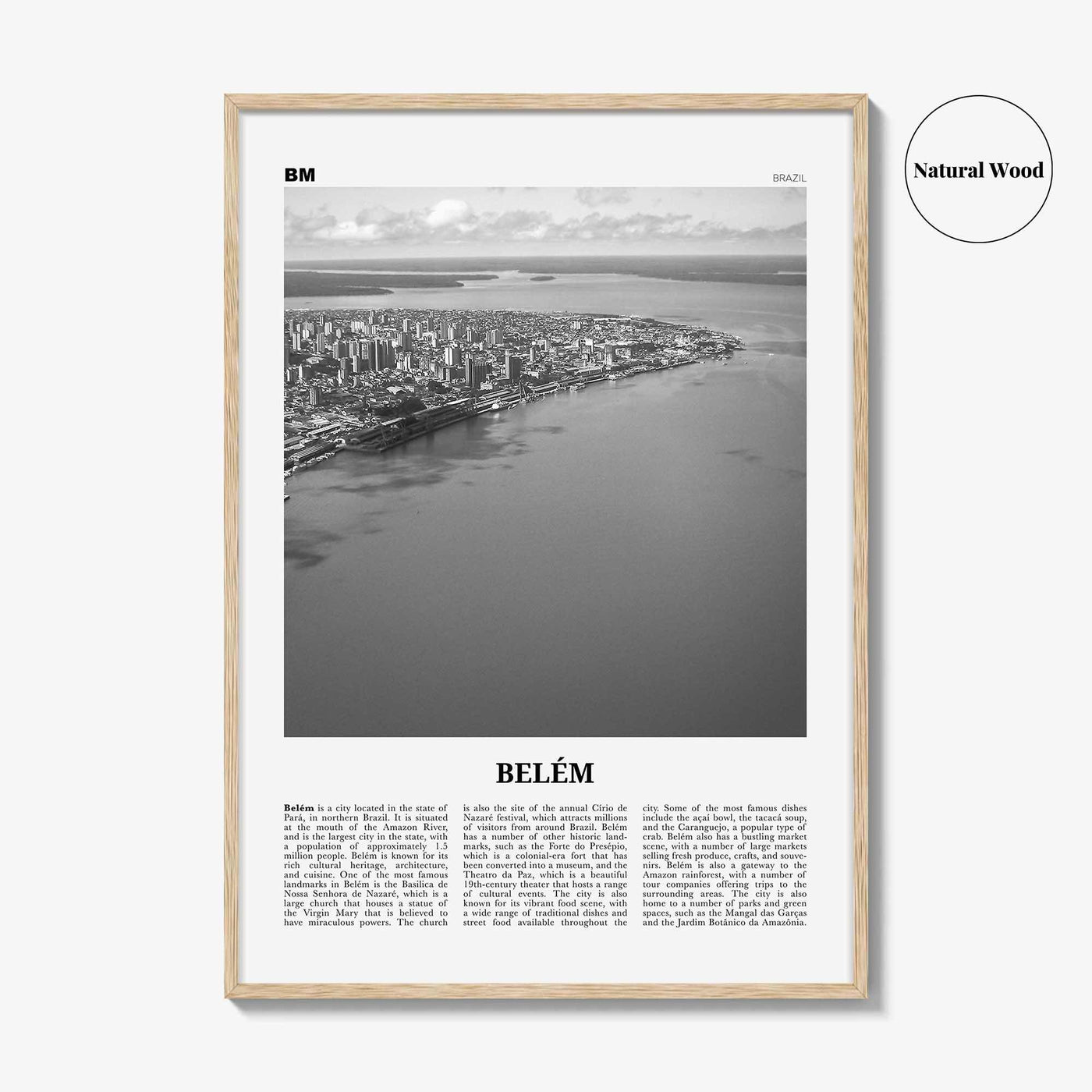 Belem Print Black and White No 1, Belem Wall Art, Belem Poster, Belem Photo, Belem Wall Décor, Belem Map, Brazil