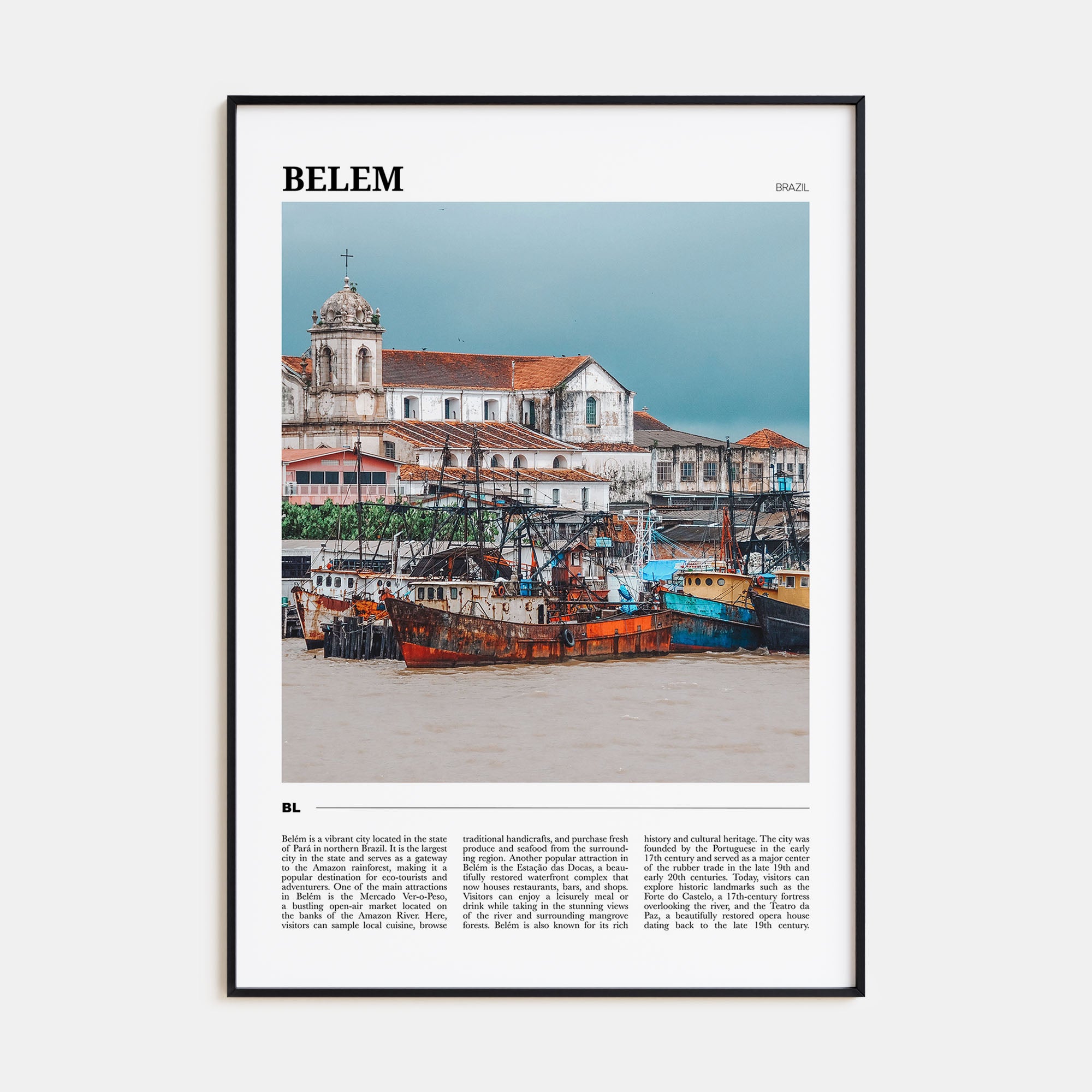 Belém Travel Color Poster