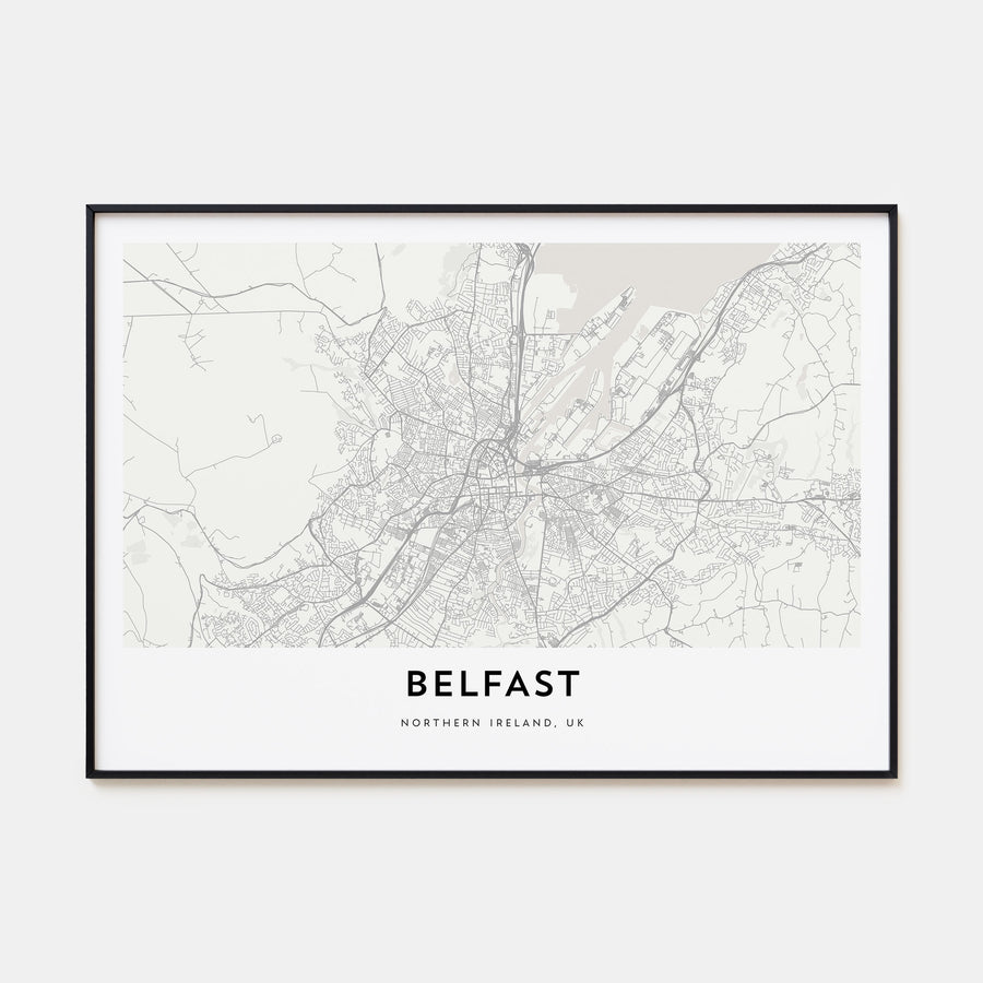 Belfast Map Landscape Poster