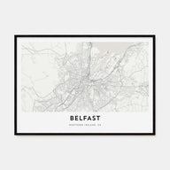Belfast Map Landscape Poster