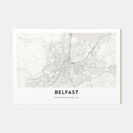 Belfast Map Landscape Poster
