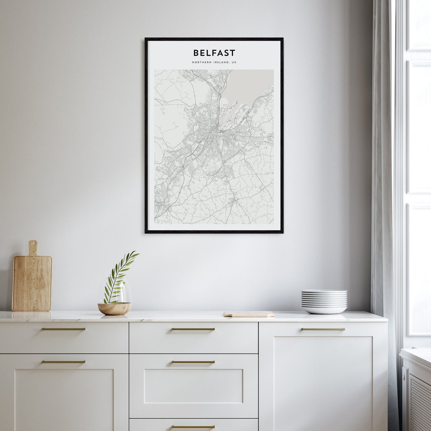 Belfast Map Portrait Poster