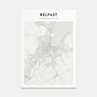 Belfast Map Portrait Poster