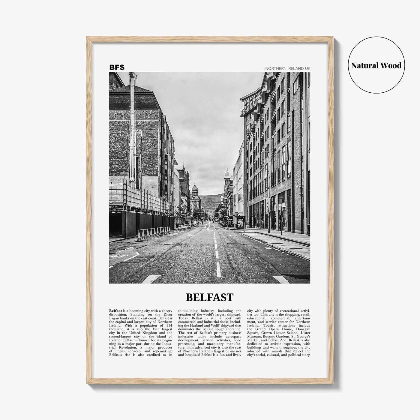 Belfast Print Black and White, Belfast Wall Art, Belfast Poster, Belfast Photo, Northern Ireland, UK, United Kingdom, Béal Feirste, Europe