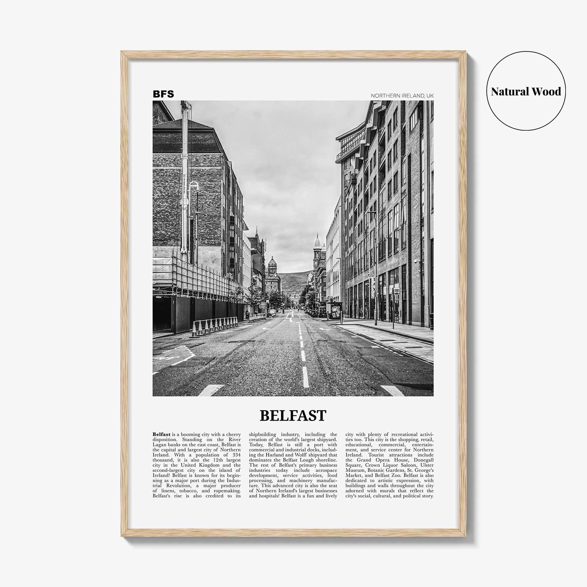 Belfast Print Black and White, Belfast Wall Art, Belfast Poster, Belfast Photo, Northern Ireland, UK, United Kingdom, Béal Feirste, Europe