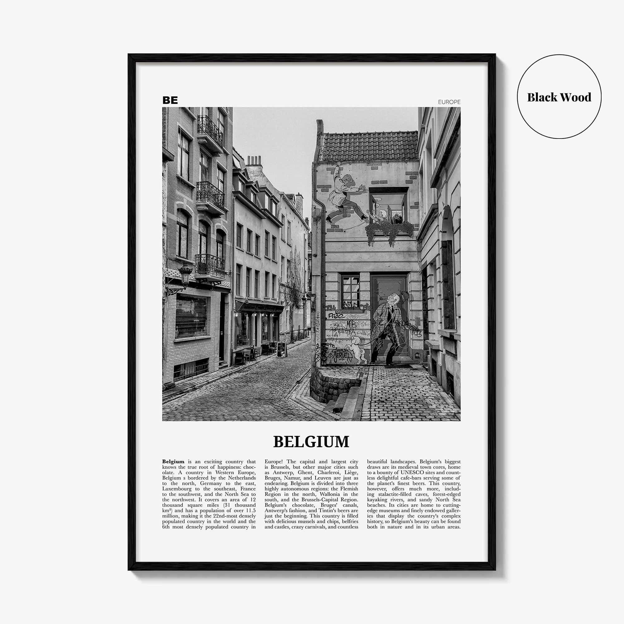 Belgium Print Black and White No 2, Belgium Wall Art, Belgium Poster, Belgium Photo, Belgium Decor, Brussels, België, Belgique Belgique
