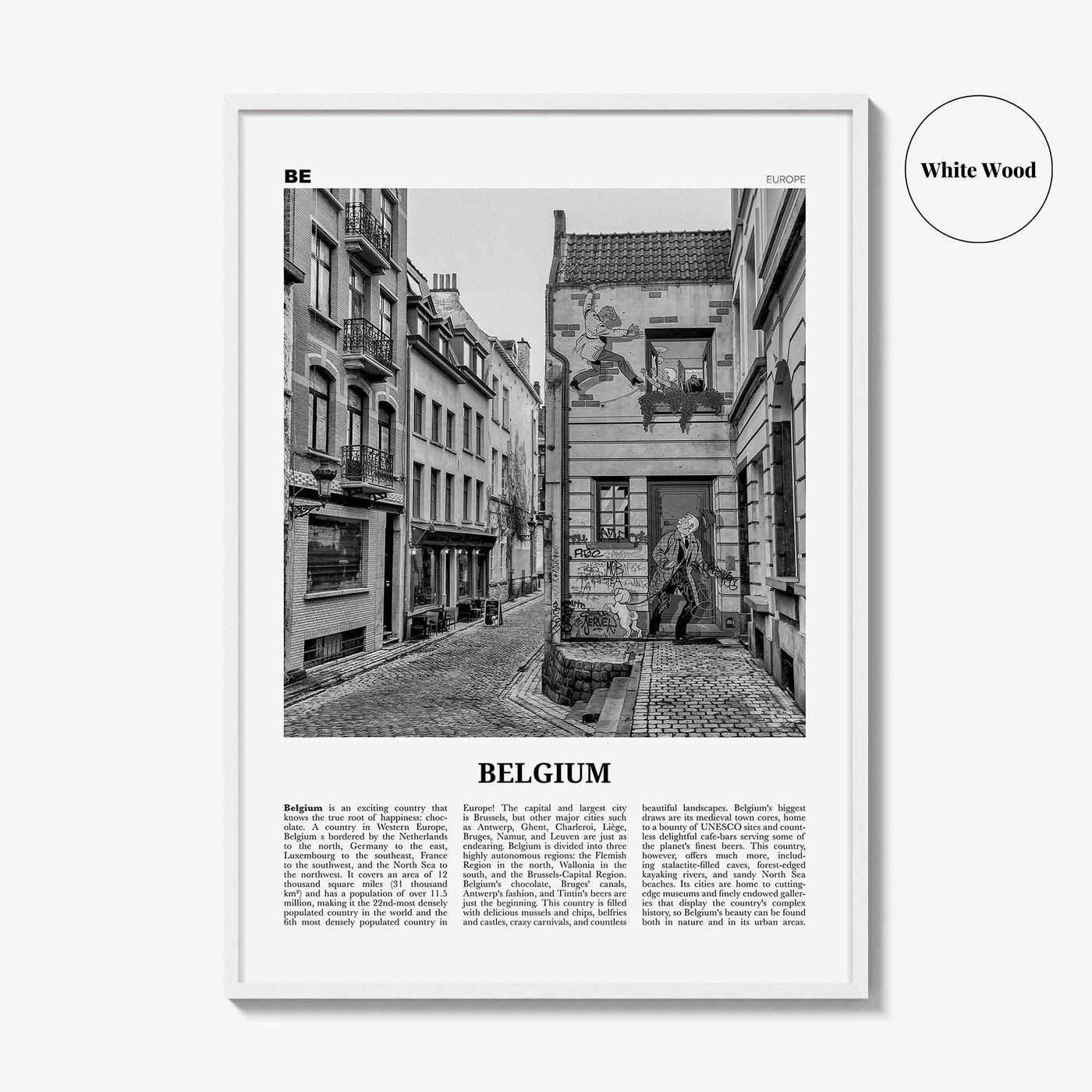 Belgium Print Black and White No 2, Belgium Wall Art, Belgium Poster, Belgium Photo, Belgium Decor, Brussels, België, Belgique Belgique