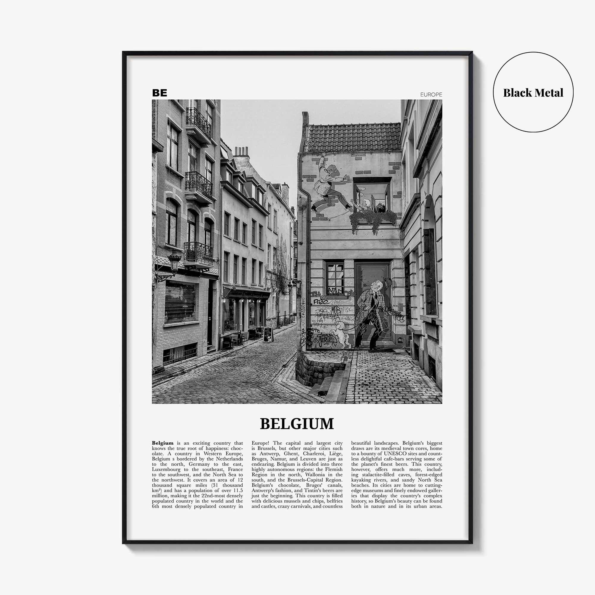 Belgium Print Black and White No 2, Belgium Wall Art, Belgium Poster, Belgium Photo, Belgium Decor, Brussels, België, Belgique Belgique