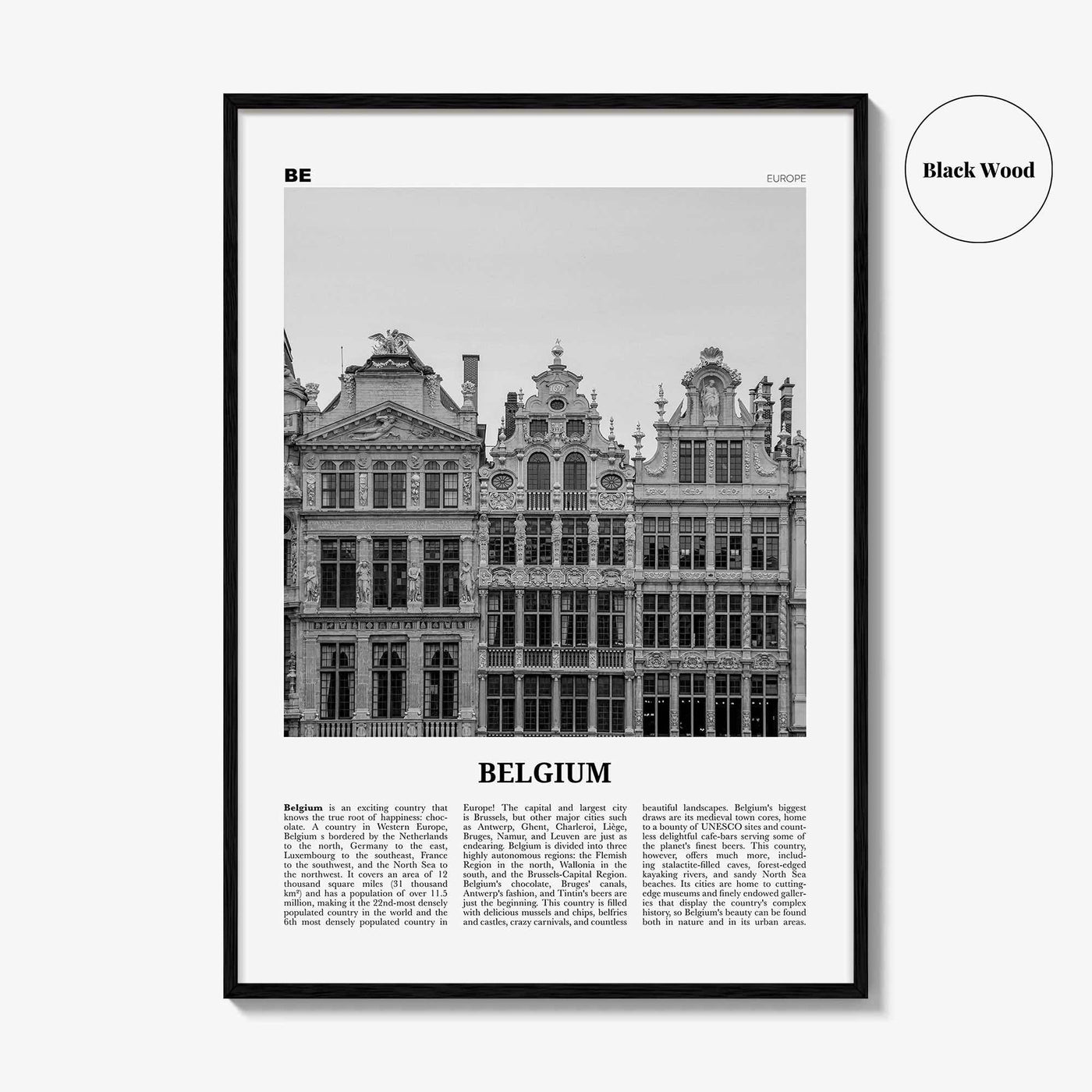 Belgium Print Black and White No 3, Belgium Wall Art, Belgium Poster, Belgium Photo, Belgium Decor, Brussels, België, Belgique Belgique