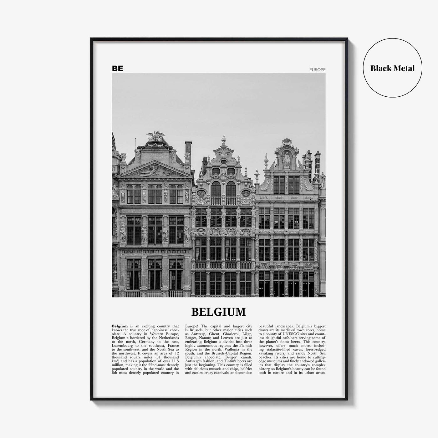 Belgium Print Black and White No 3, Belgium Wall Art, Belgium Poster, Belgium Photo, Belgium Decor, Brussels, België, Belgique Belgique