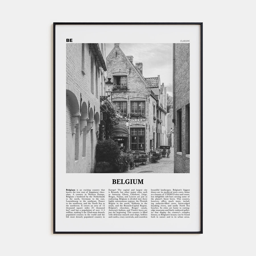Belgium Travel B&W No 4 Poster