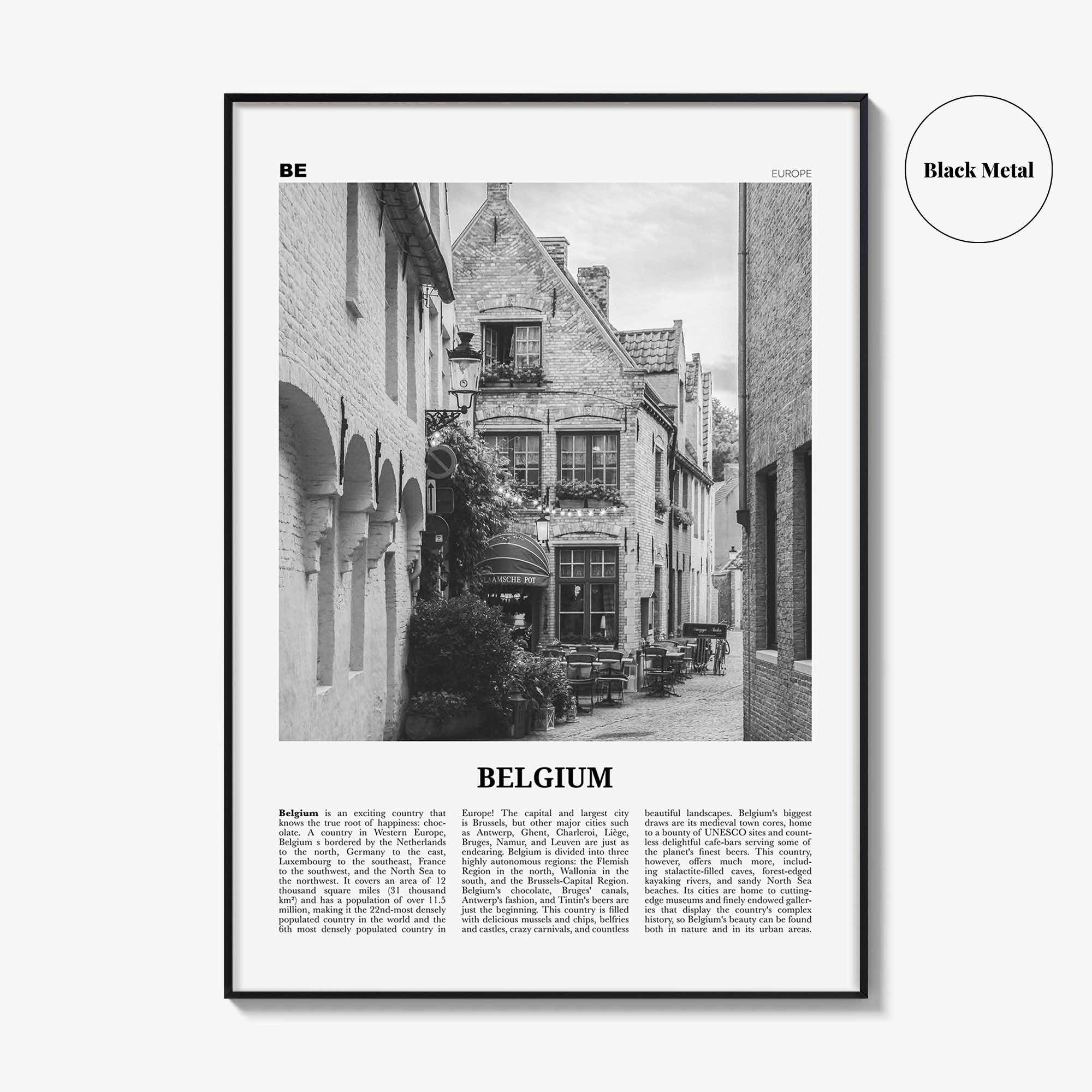 Belgium Print Black and White No 4, Belgium Wall Art, Belgium Poster, Belgium Photo, Belgium Decor, Brussels, België, Belgique Belgique