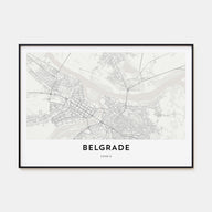 Belgrade Map Landscape Poster