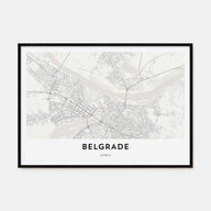 Belgrade Map Landscape Poster