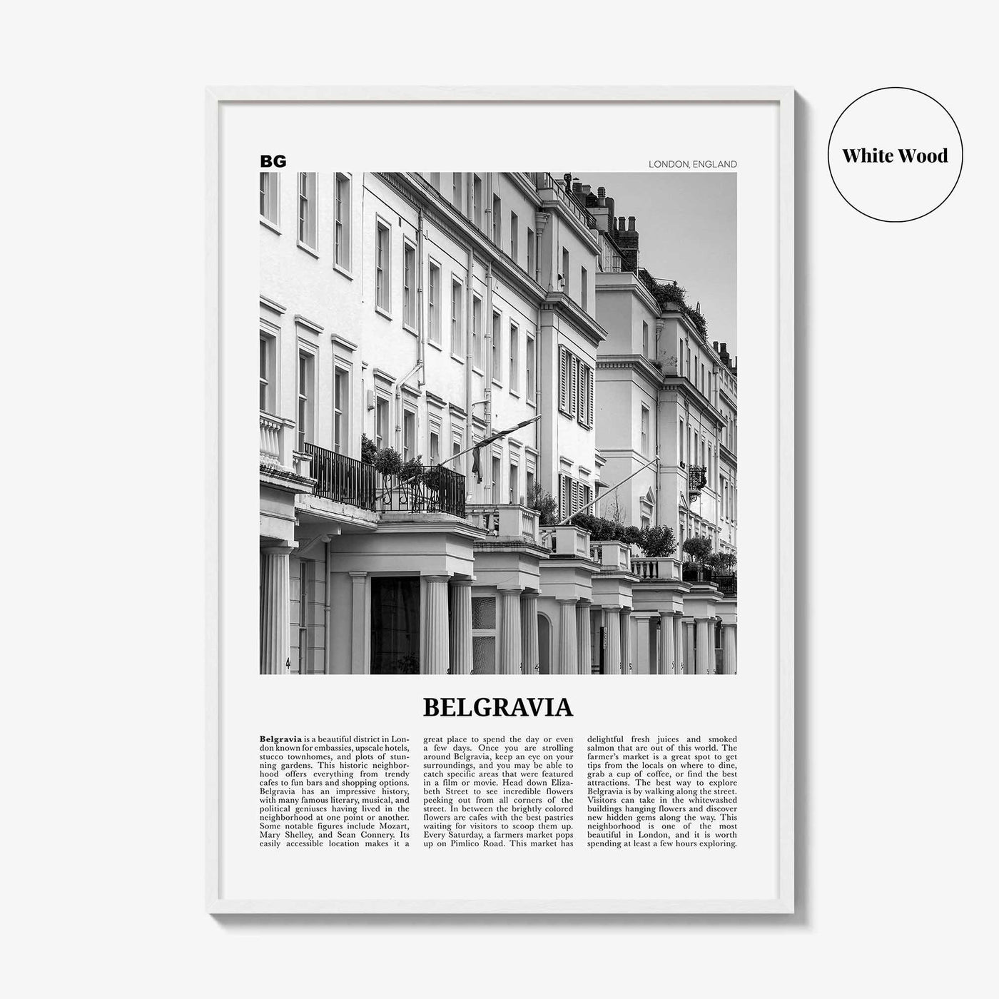 Belgravia Print Black and White, Belgravia Wall Art, Belgravia Poster, Belgravia Photo, Belgravia Wall Décor, Belgravia Map, London, England