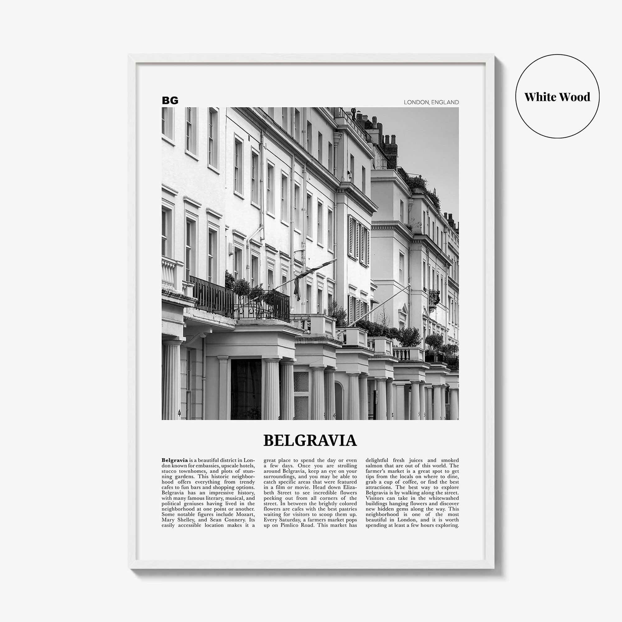 Belgravia Print Black and White, Belgravia Wall Art, Belgravia Poster, Belgravia Photo, Belgravia Wall Décor, Belgravia Map, London, England