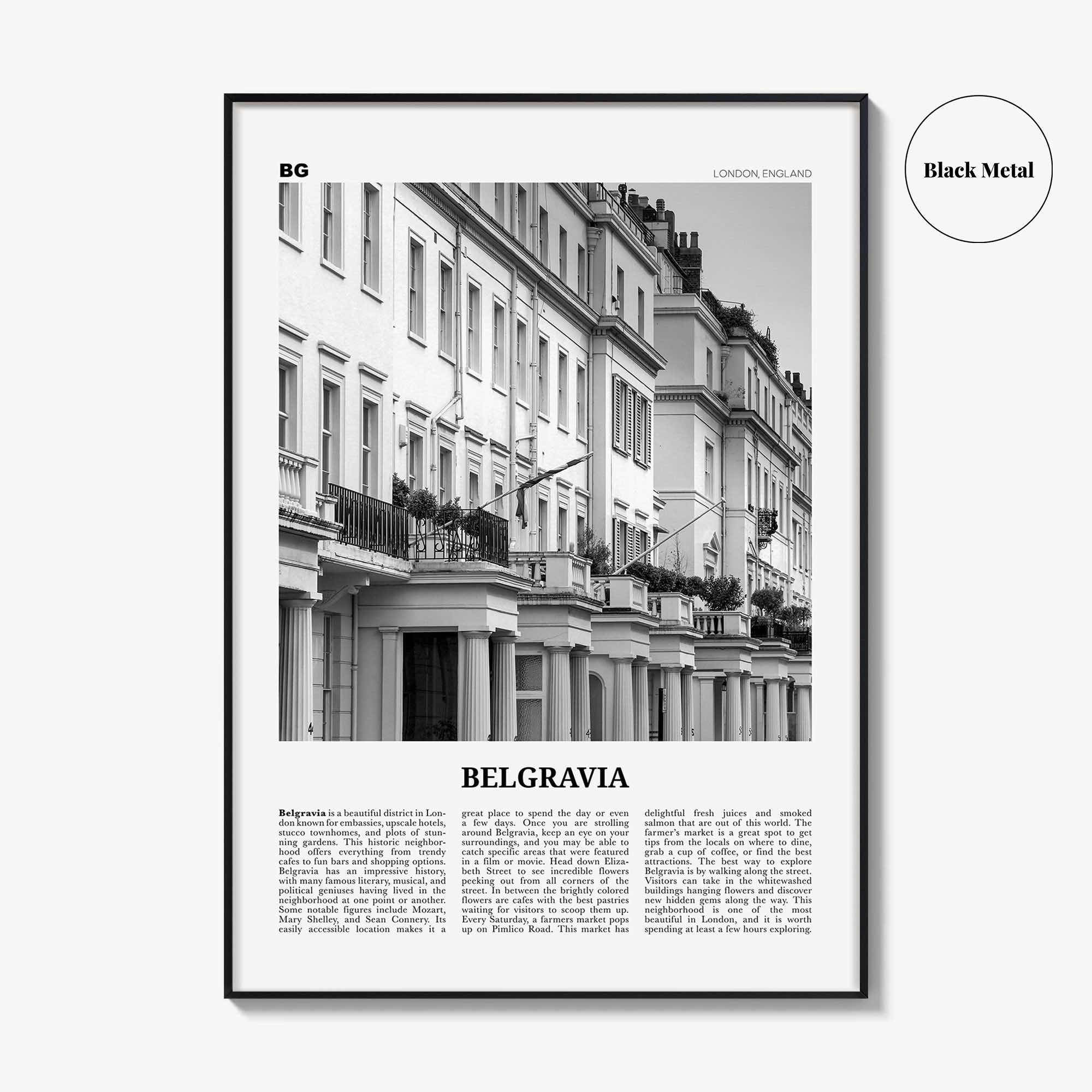 Belgravia Print Black and White, Belgravia Wall Art, Belgravia Poster, Belgravia Photo, Belgravia Wall Décor, Belgravia Map, London, England