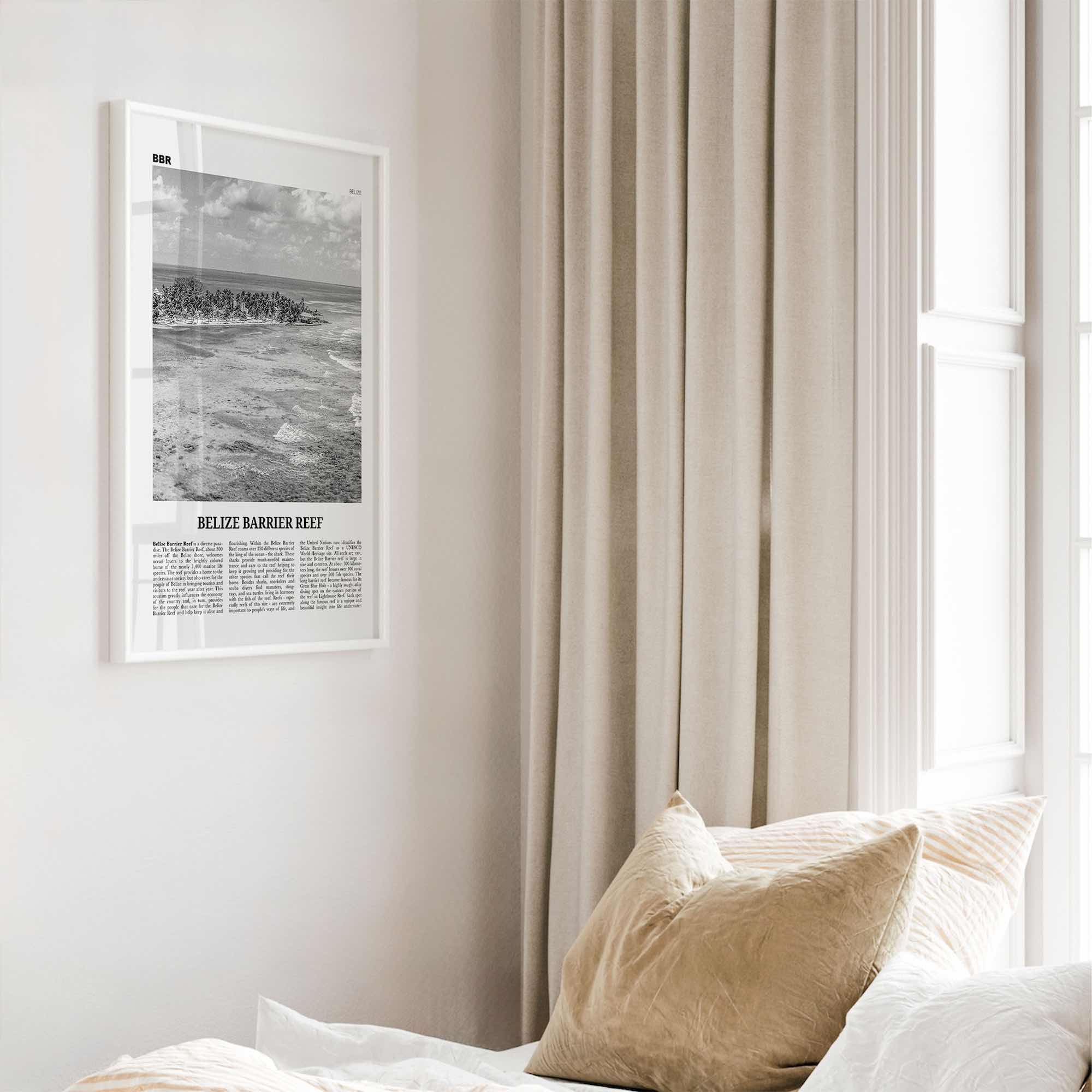 Belize Barrier Reef Print Black and White, Belize Barrier Reef Wall Art, Belize Barrier Reef Poster, Belize Barrier Reef Photo